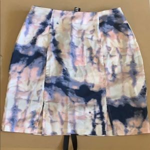 Tie Dye satin mini skirt